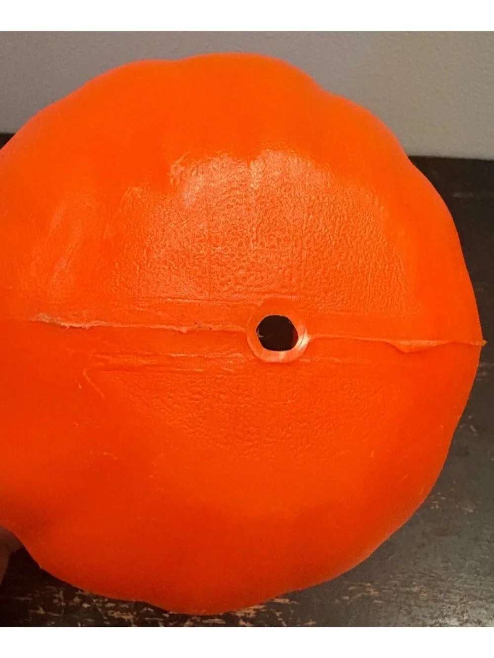 Vintage Orange Plastic Pumpkin Halloween Candy Bucket Smiling Jack-O-Lantern